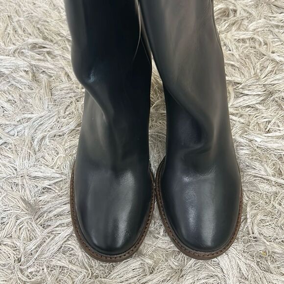 NWOB COS Leather Block Heel Knee-High Pull On Boots in Black SOLD OUT EU38/ US7 - Picture 10 of 16